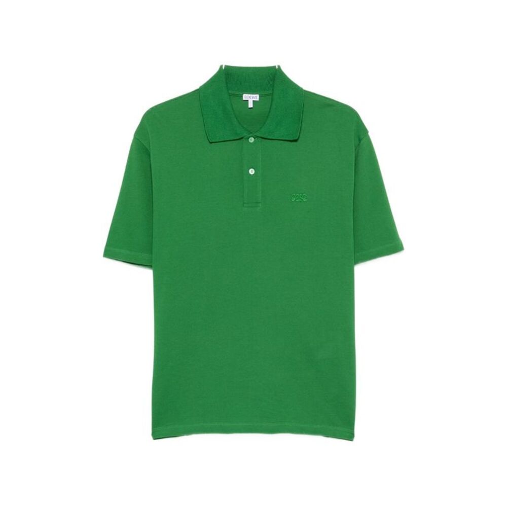 Loewe Men Anagram Cotton Polo Shirt